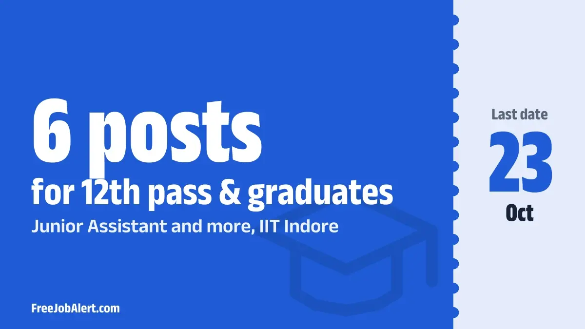 IIT Indore Non Teaching Recruitment 2026 – Apply Offline for 6 Junior Assistant, Swimming Pool Maintenance Staff Posts