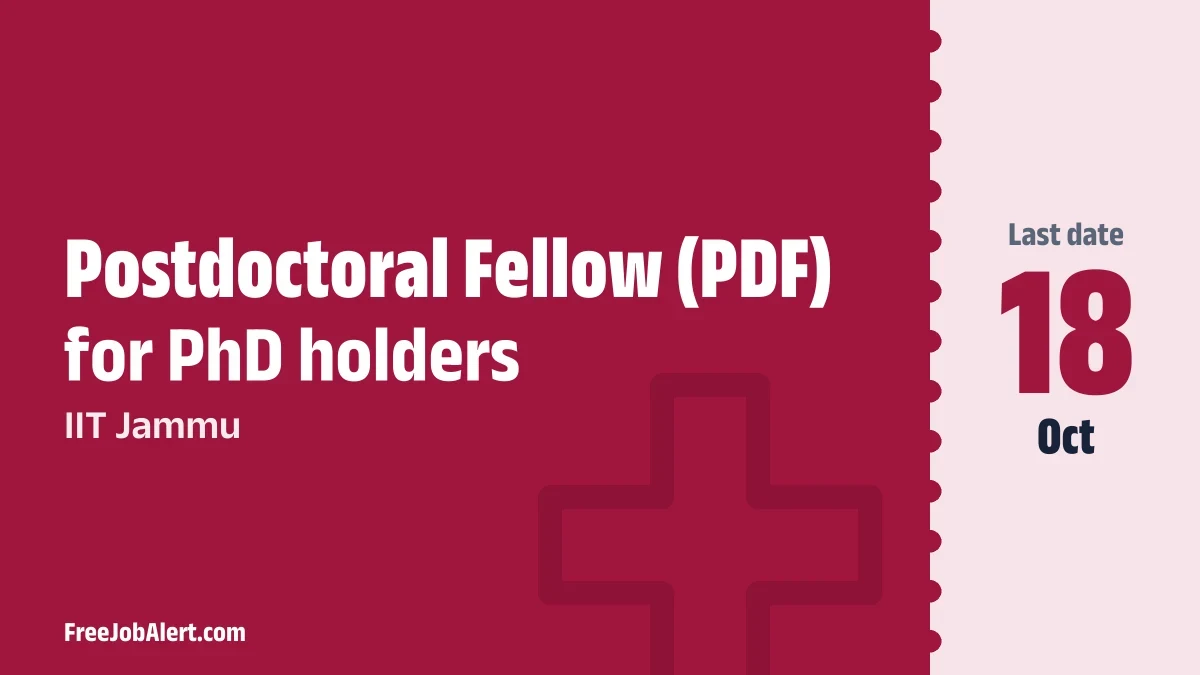 IIT Jammu Postdoctoral Fellow Recruitment 2026 – Apply Online