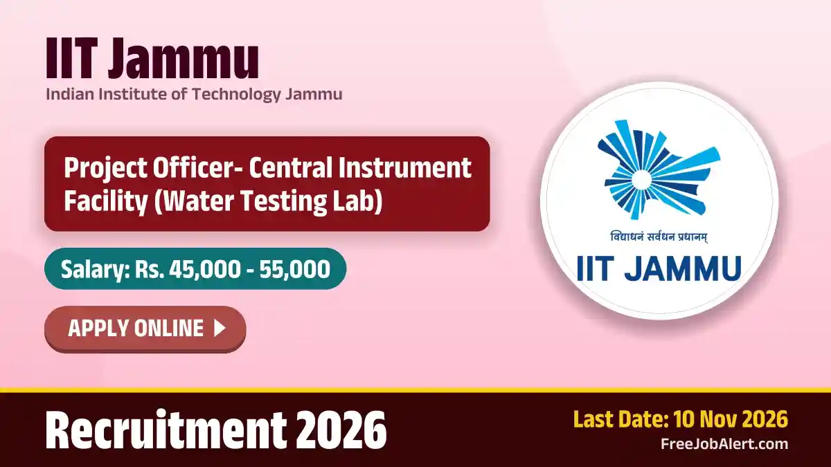 IIT Jammu Project OfficerRecruitment 2026 – Apply Online