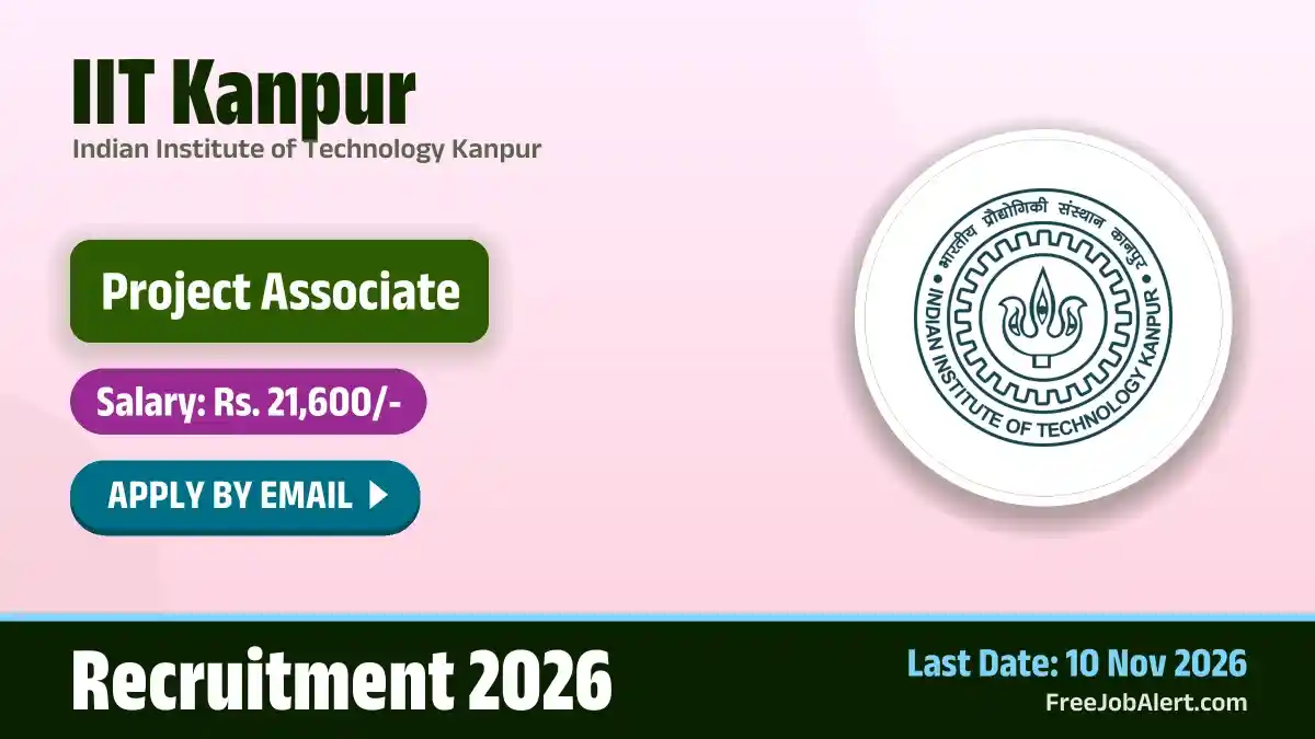 IIT Kanpur Project Associate (National Aerosol Facility) Recruitment 2026 – Apply Online