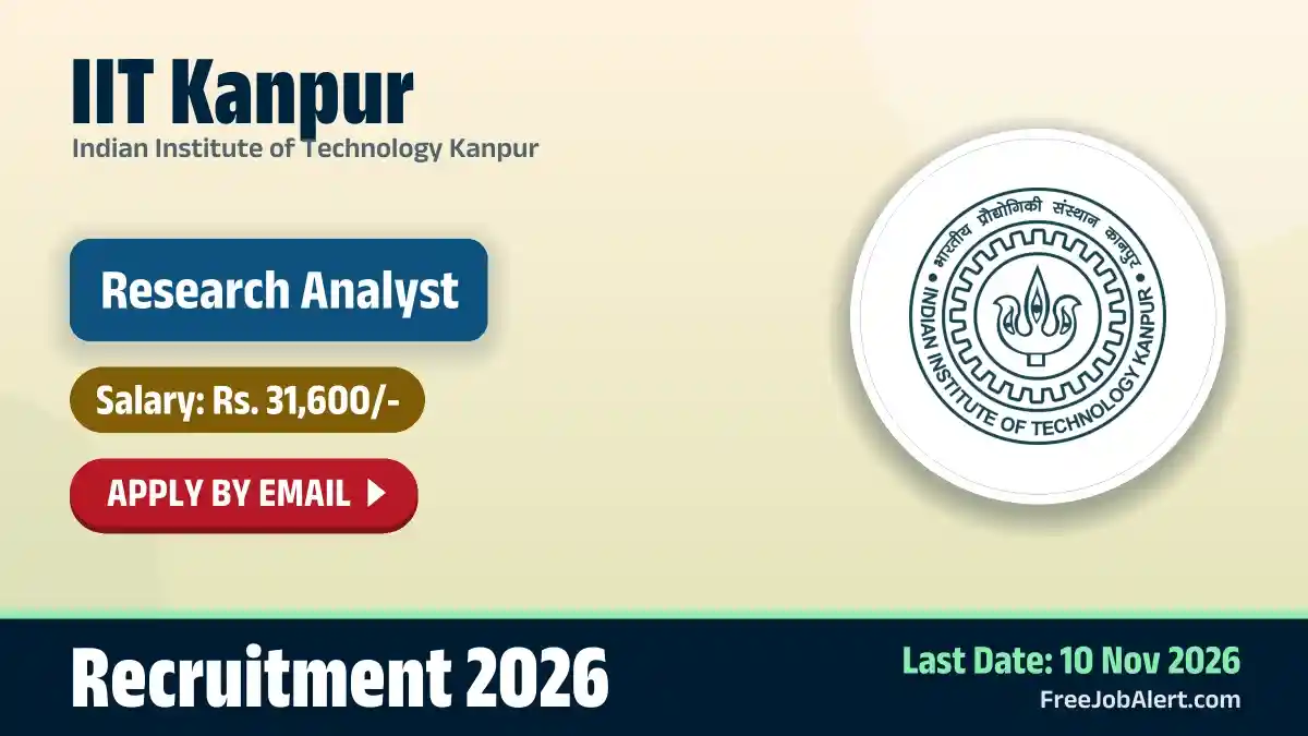 IIT Kanpur Research Analyst Recruitment 2026 – Apply Online
