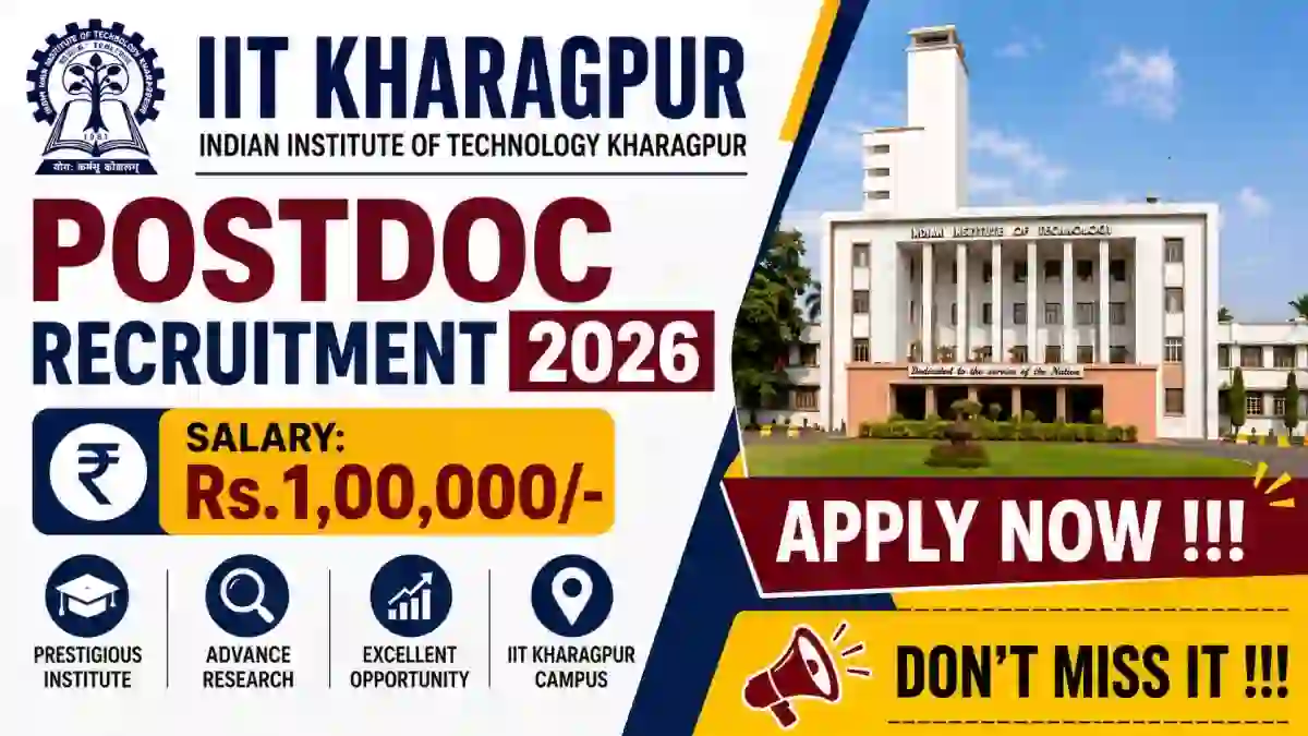 IIT Kharagpur Postdoc Recruitment 2026 - Apply Online IIT Kharagpur Postdoc Recruitment 2026 - Apply Online