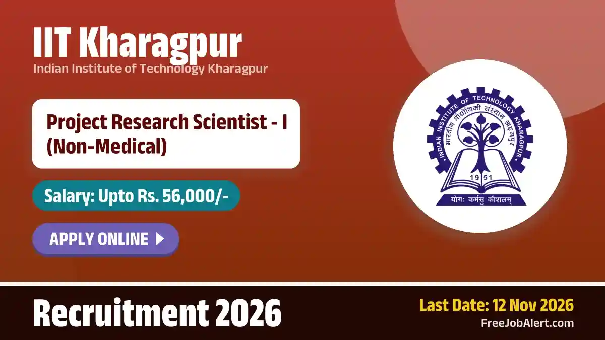 IIT Kharagpur Project Research Scientist I Recruitment 2026 – Apply Online IIT Kharagpur Project Research Scientist I Recruitment 2026 – Apply Online