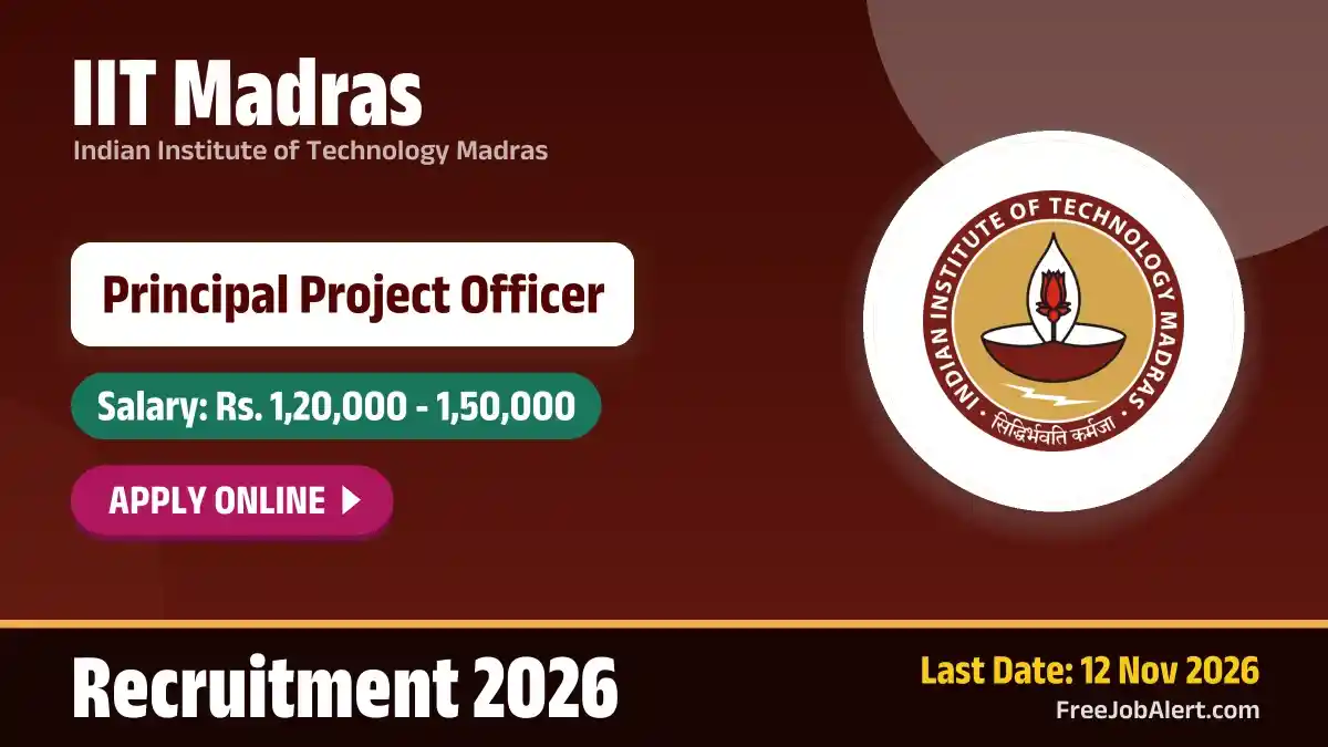 IIT Madras Principal Project Officer Recruitment 2026 – Apply Online IIT Madras Principal Project Officer Recruitment 2026 – Apply Online