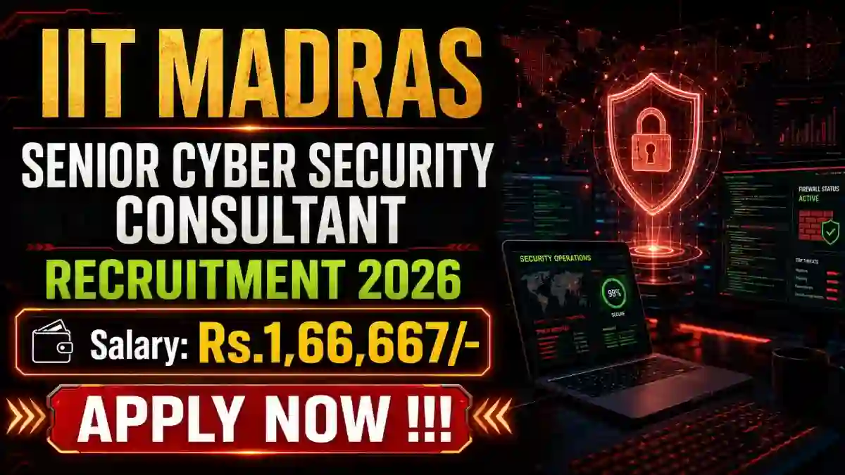 IIT Madras Senior Cyber Security Consultant Recruitment 2026 - Apply Online