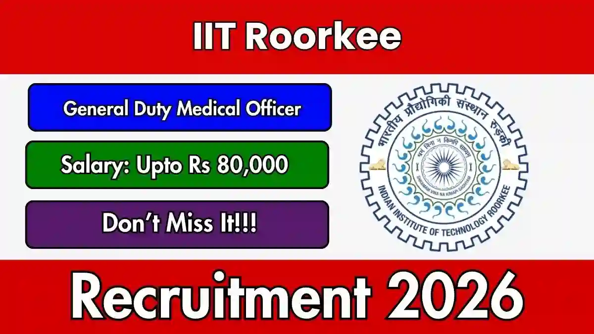 IIT Roorkee General Duty Medical Officer Recruitment 2026 - Walkin