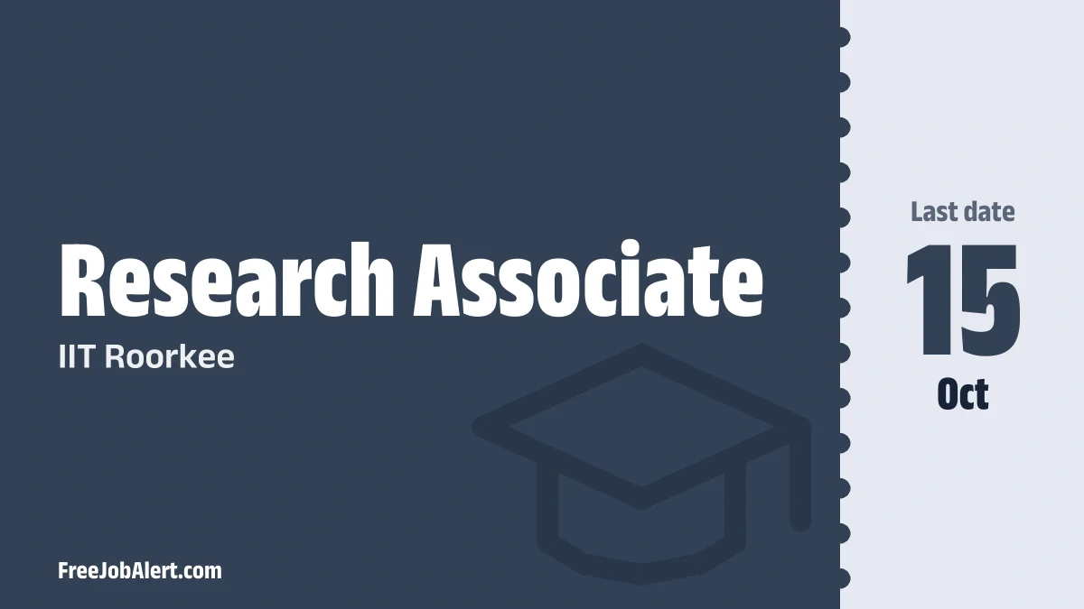 IIT Roorkee Research Associate (Civil Engineering) Recruitment 2026 – Apply Online