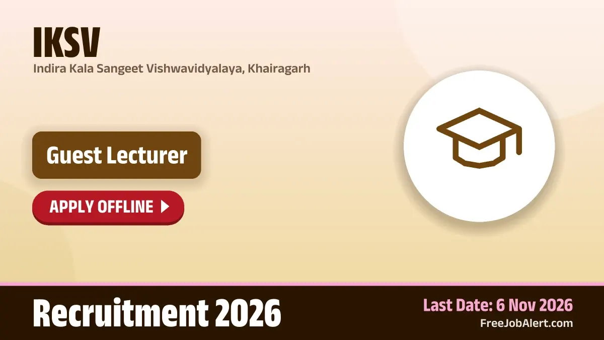 IKSV Guest Lecturer Recruitment 2026 – Apply Offline