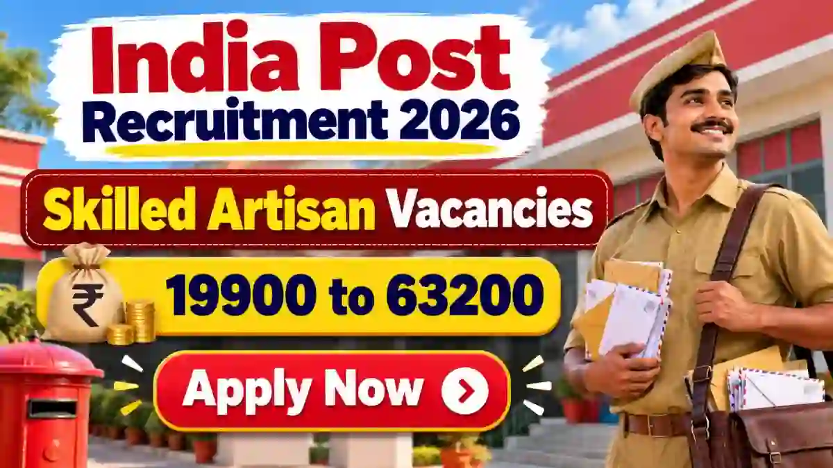 India Post Skilled Artisan Recruitment 2026 - Apply Offline for 19 Posts India Post Skilled Artisan Recruitment 2026 - Apply Offline for 19 Posts