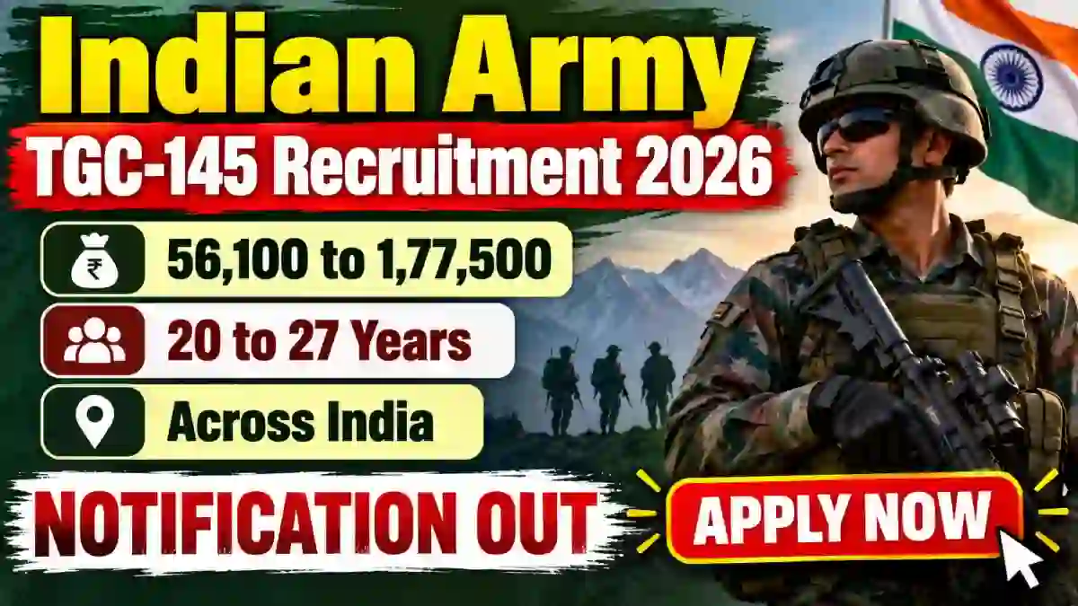 Indian Army TGC 145 Recruitment 2026 – Notification Out, Apply Online