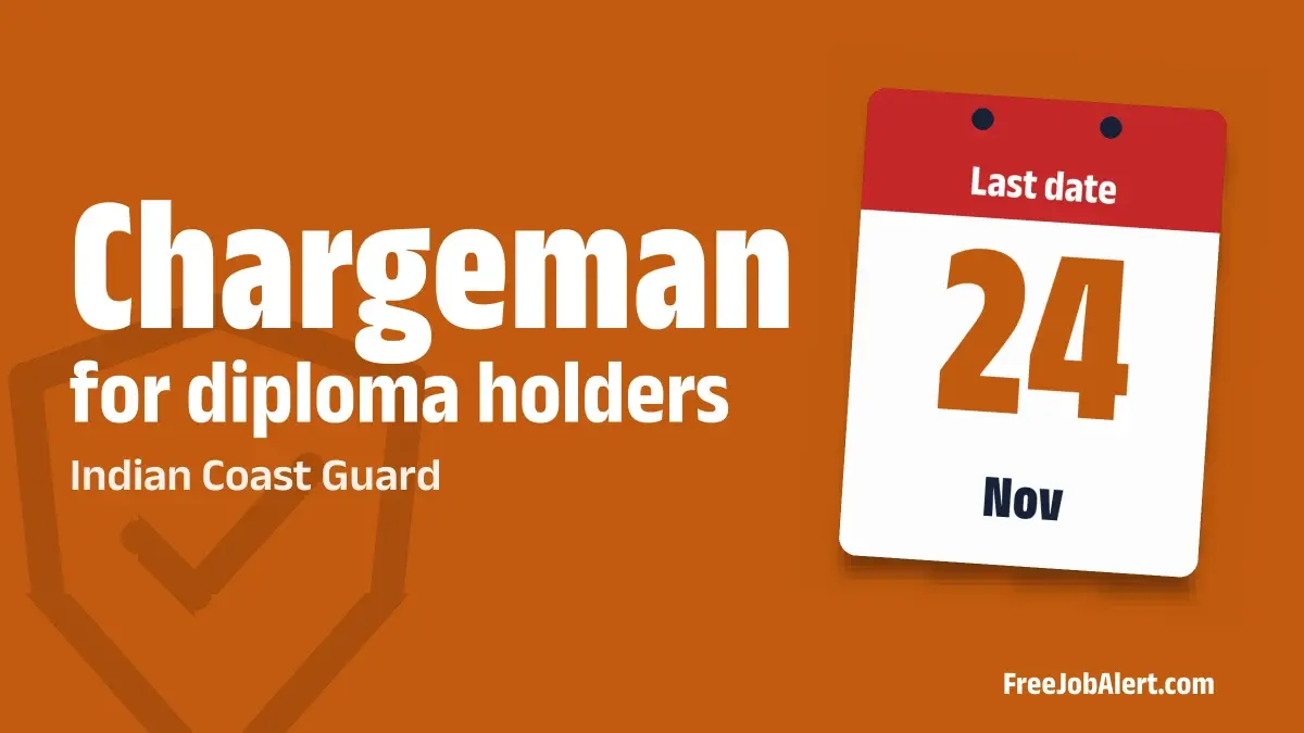 Indian Coast Guard Chargeman Recruitment 2026 – Apply Offline