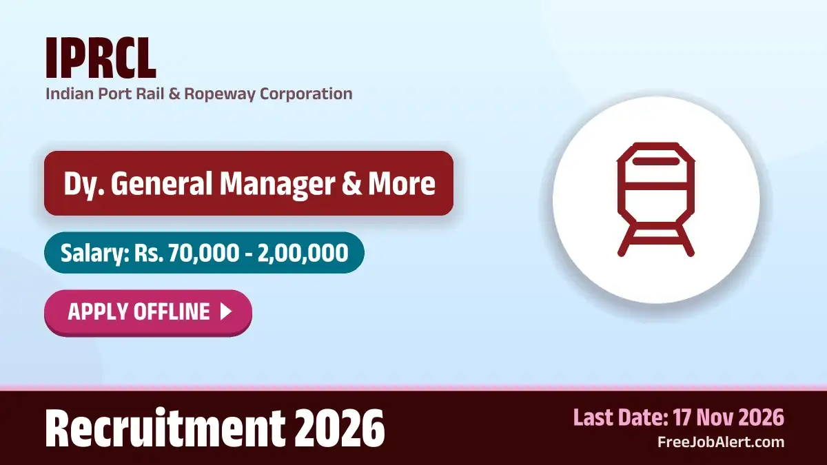 IPRCL Recruitment 2026 – Apply Offline for 20 Dy. General Manager, Senior Manager and More Posts