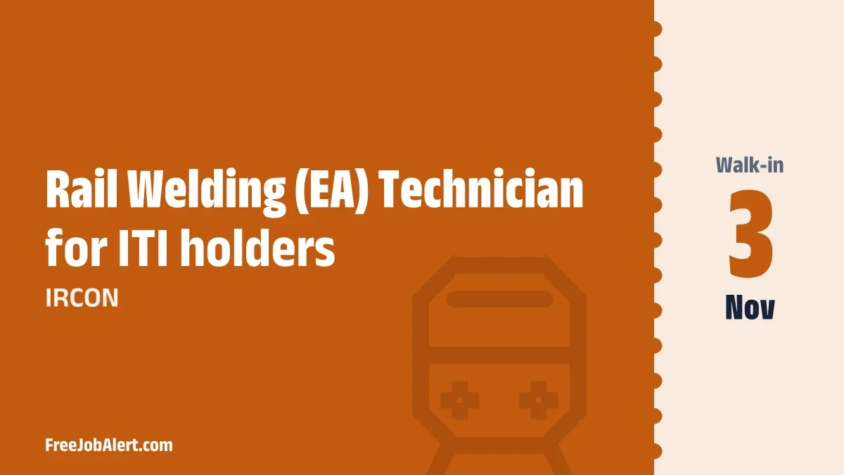 IRCON Rail Welding Technician Recruitment 2026 – Walkin IRCON Rail Welding Technician Recruitment 2026 – Walkin