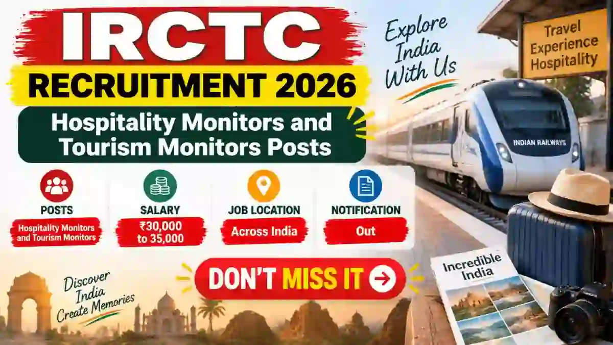 IRCTC Recruitment 2026 Notification Out – Walk in for 28 Hospitality Monitors and Tourism Monitors Posts