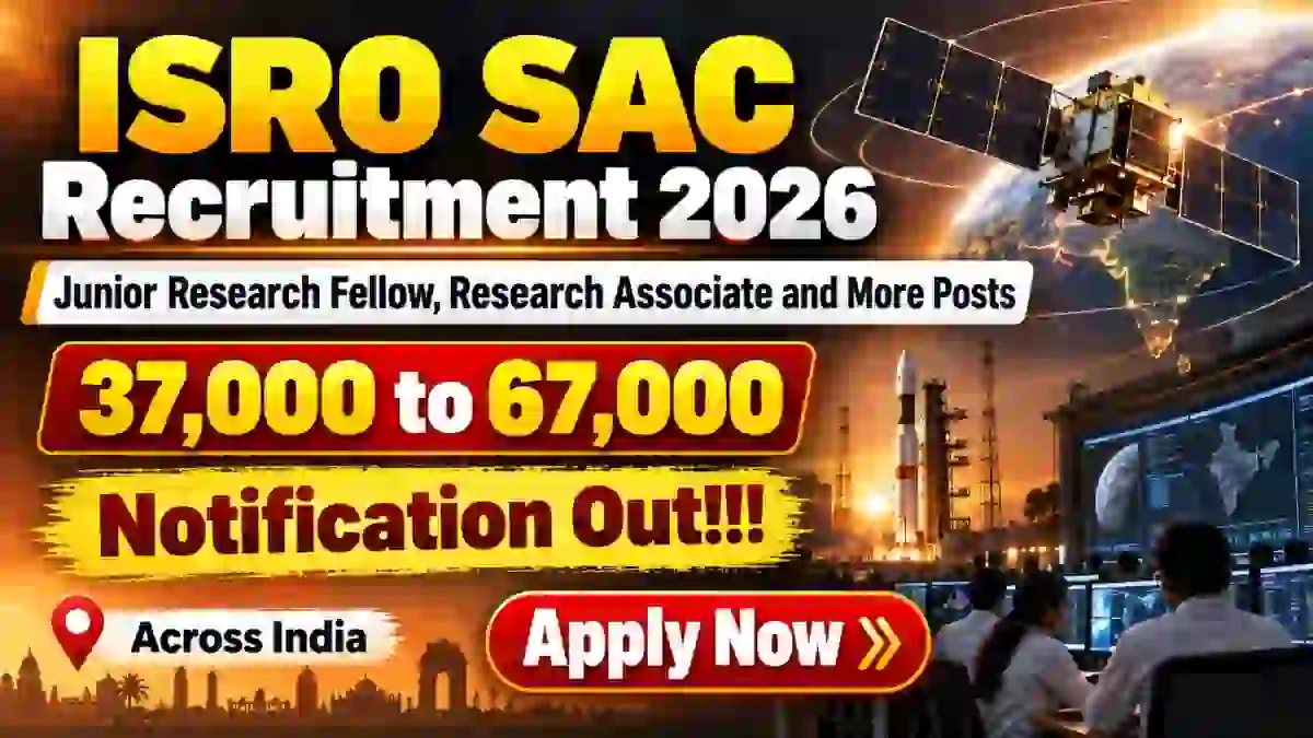 ISRO SAC Recruitment 2026 - Apply Online for 48 Junior Research Fellow, Research Associate and More Posts