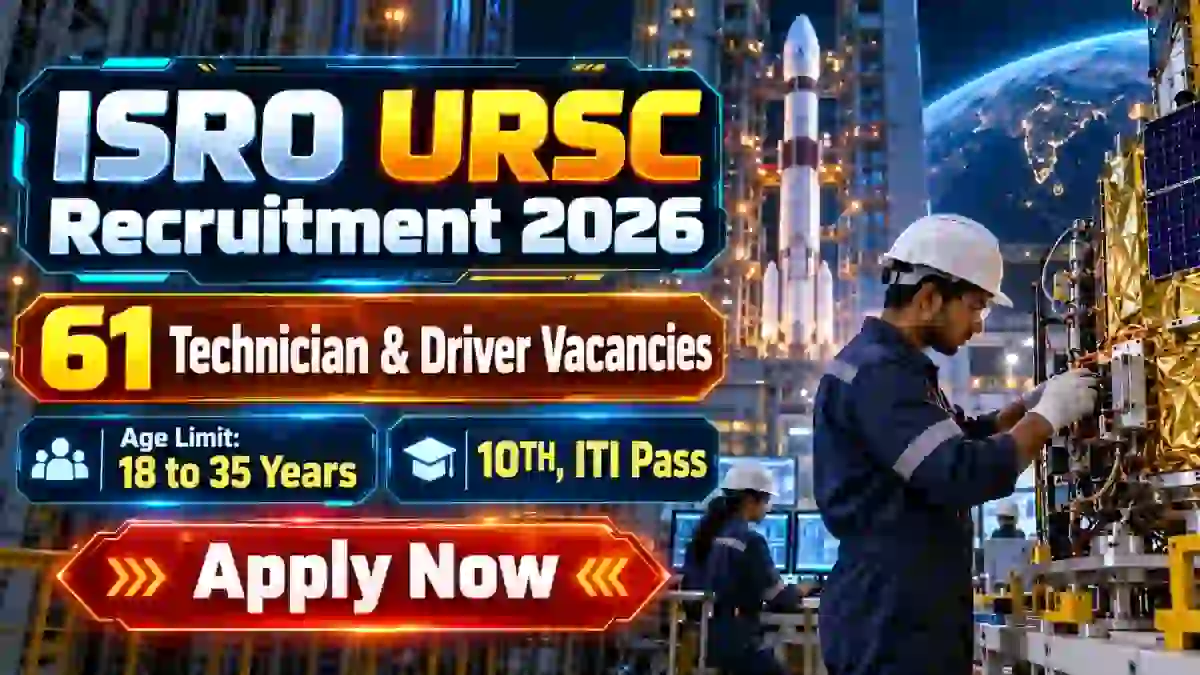 ISRO URSC to Recruit 61 Technician-B, Driver Posts – Apply Online