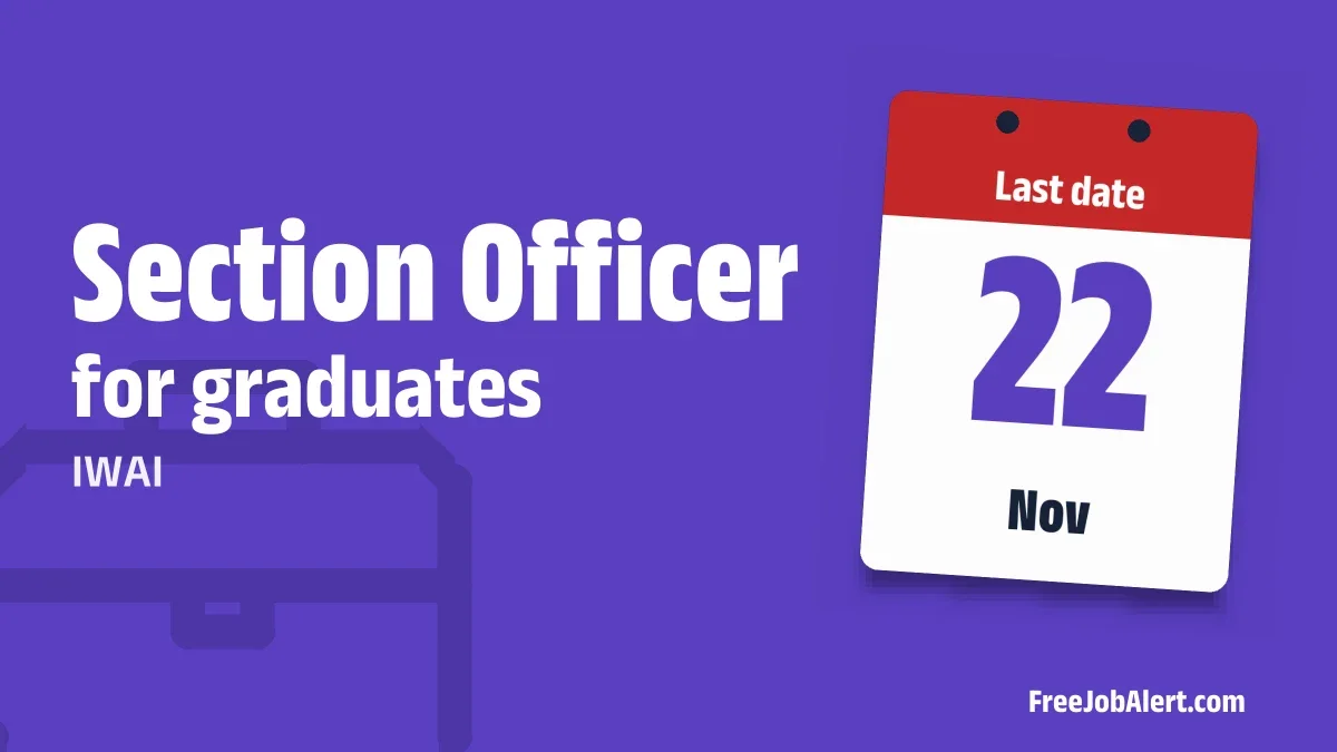 IWAI Section Officer Recruitment 2026 – Apply Offline