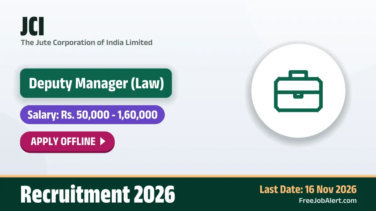 JCI Deputy Manager Recruitment 2026 – Apply Offline JCI Deputy Manager Recruitment 2026 – Apply Offline