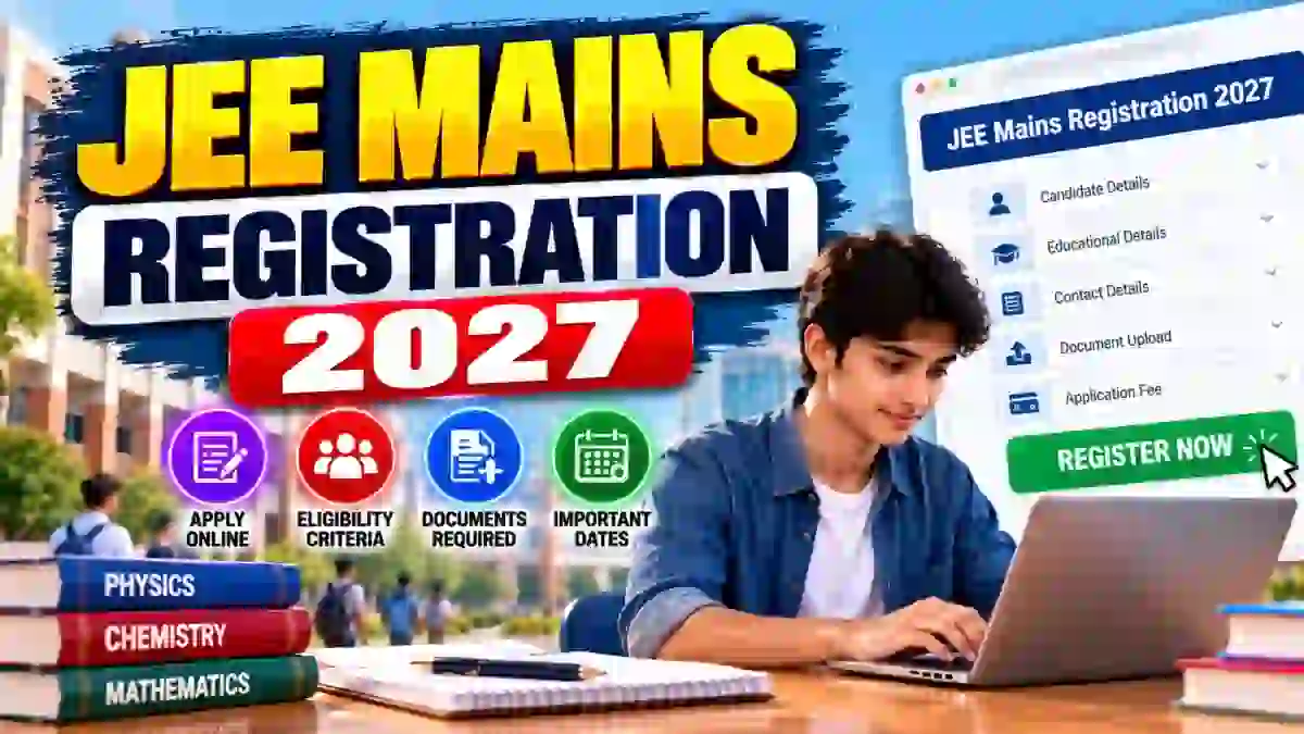 JEE Mains Registration 2027 Started - Apply Online for Session 1, Last Date, Fees and Eligibility JEE Mains Registration 2027 Started - Apply Online for Session 1, Last Date, Fees and Eligibility