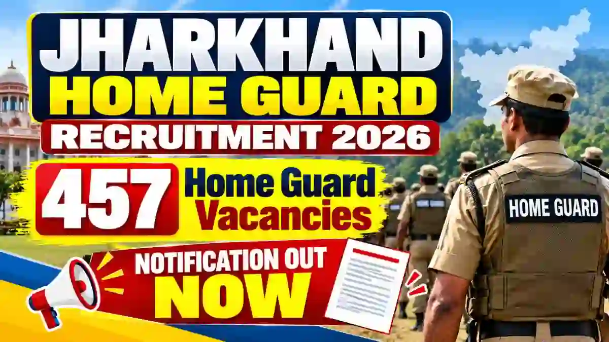 Jharkhand Home Guard Vacancy 2026 - Apply Online for 457 Posts Jharkhand Home Guard Vacancy 2026 - Apply Online for 457 Posts