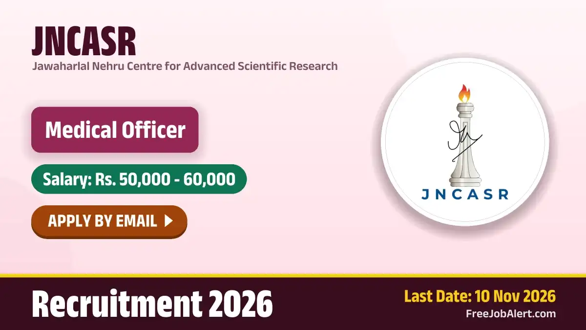 JNCASR Medical Officer Recruitment 2026 – Apply Online