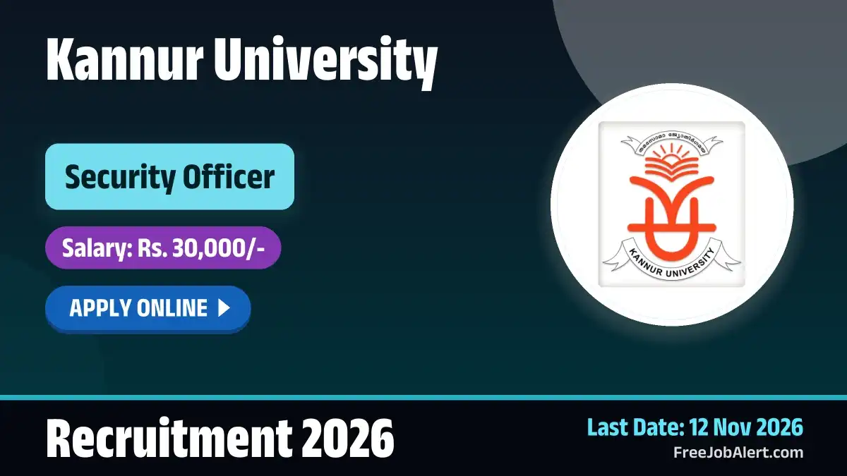 Kannur University Security Officer Recruitment 2026 – Apply Online