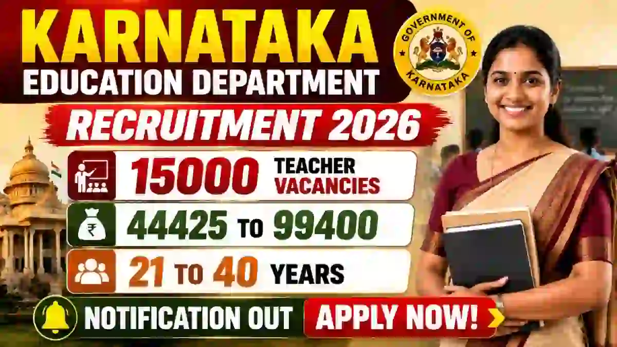 Karnataka Teacher Recruitment 2026 - 15,000 Vacancies, Apply Online from 18 August