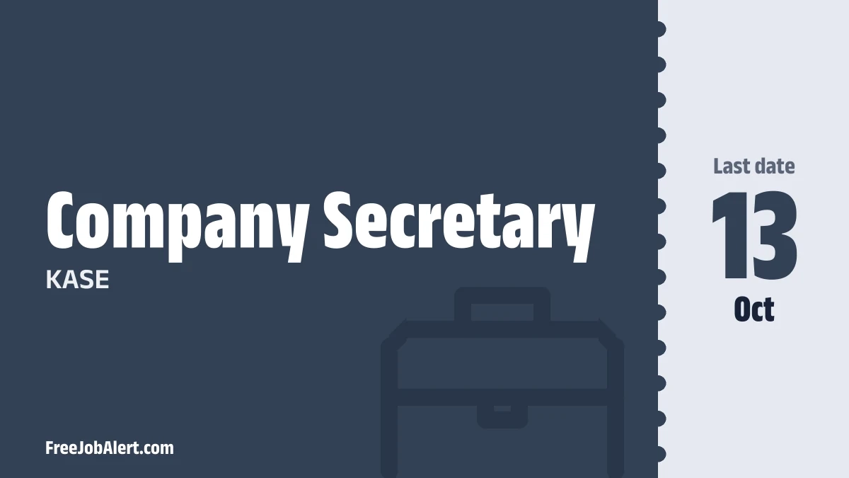 KASE Company Secretary Recruitment 2026 – Apply Online