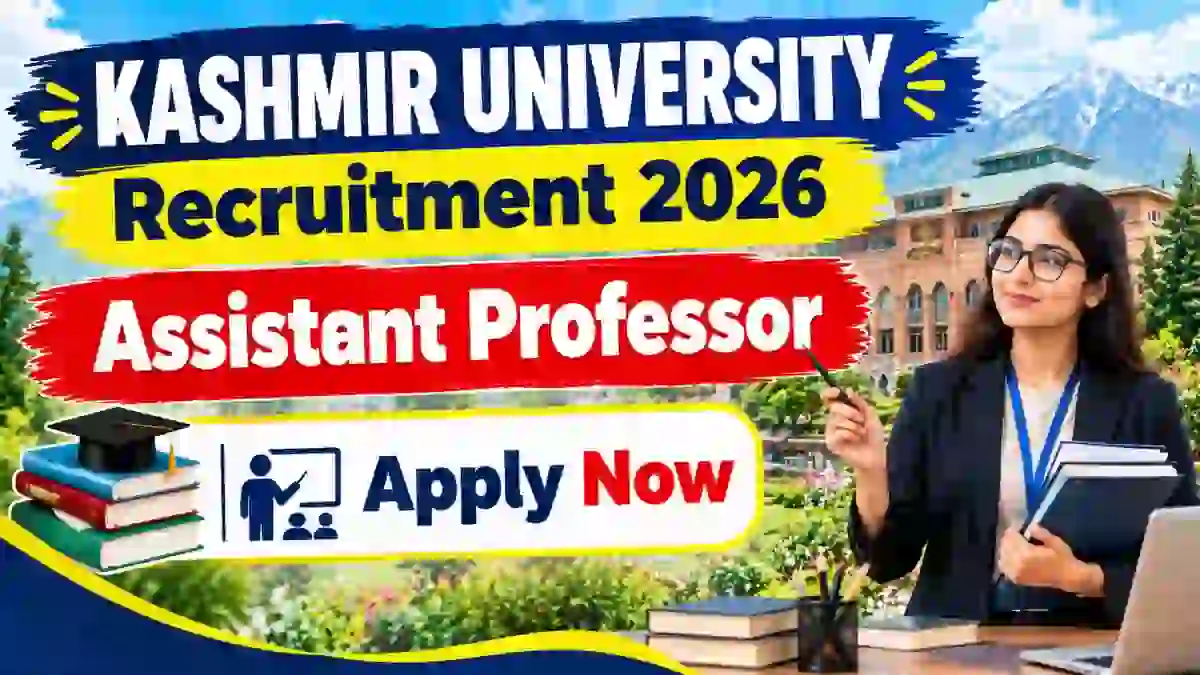 Kashmir University Assistant Professor Recruitment 2026 - Apply Online
