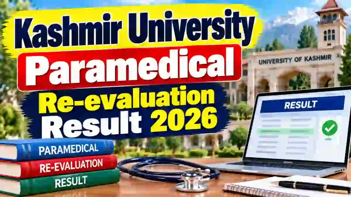 Kashmir University Paramedical Result 2026 Out - Check Re-evaluation Result Online @ kashmiruniversity.net