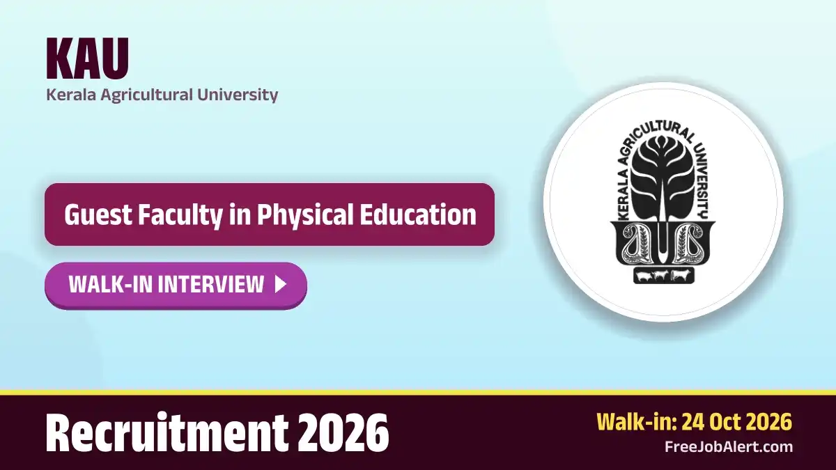KAU Guest Faculty Recruitment 2026 – Walkin