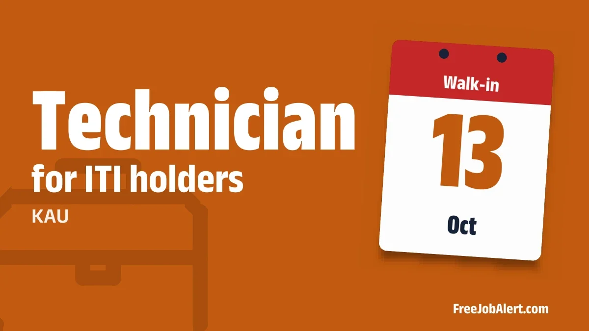 KAU Technician Recruitment 2026 – Walkin