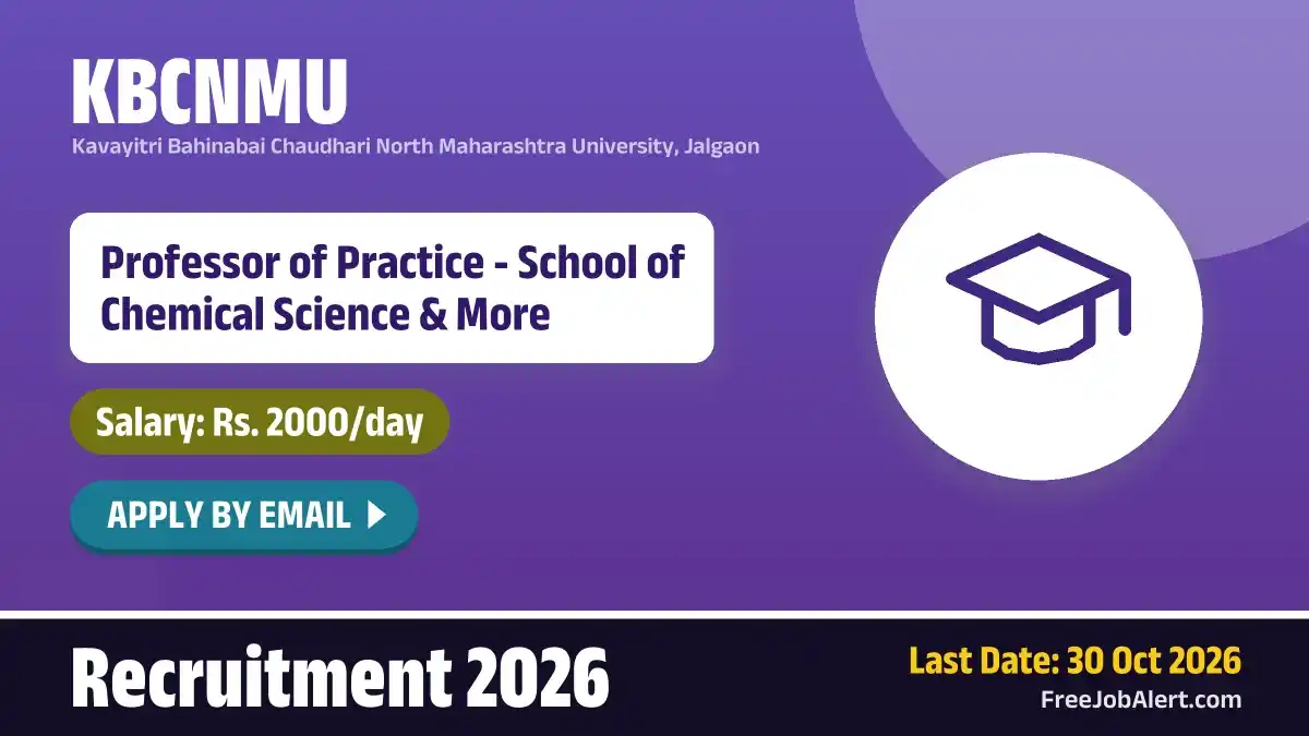 KBCNMU Professor Recruitment 2026 – Apply Online KBCNMU Professor Recruitment 2026 – Apply Online