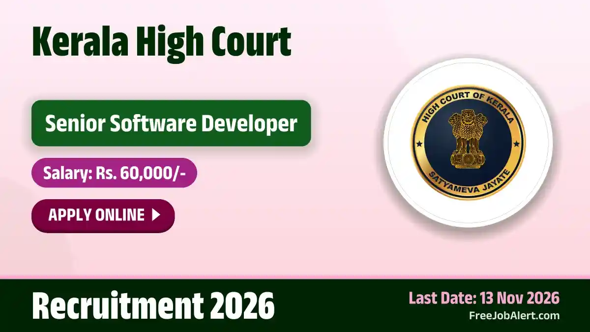 Kerala High Court Senior Software Developer Recruitment 2026 – Apply Online