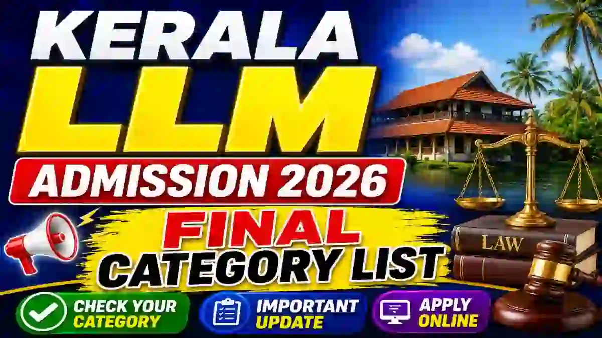 Kerala L.L.M Admission 2026 Final Category List Out - Check Rank List Online @ cee.kerala.gov.in