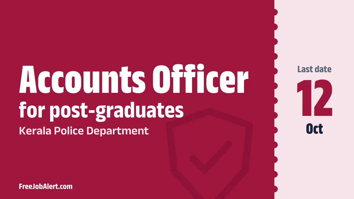 Kerala Police Department Accounts Officer Recruitment 2026 – Apply Online