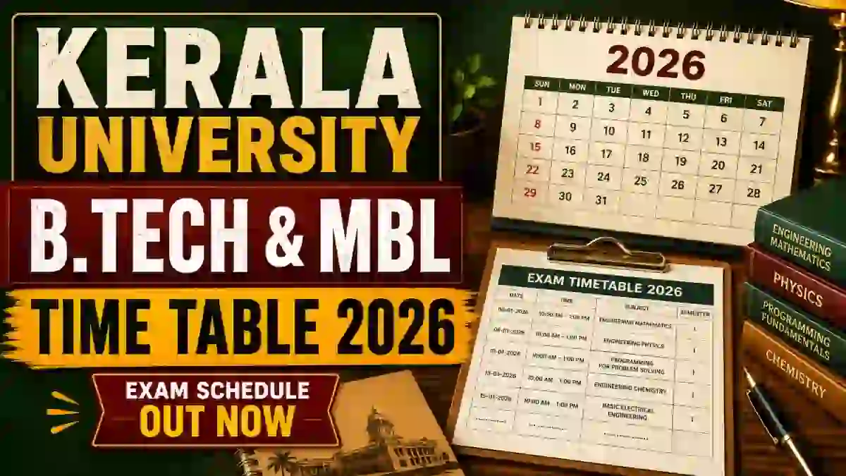 Kerala University Time Table 2026 Out - Check MBL & B.Tech Date Sheets