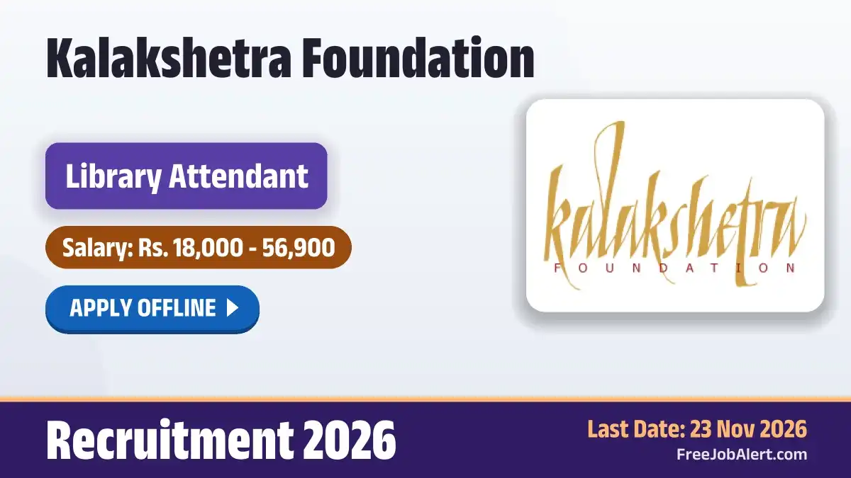 KF Library Attendant Recruitment 2026 – Apply Offline