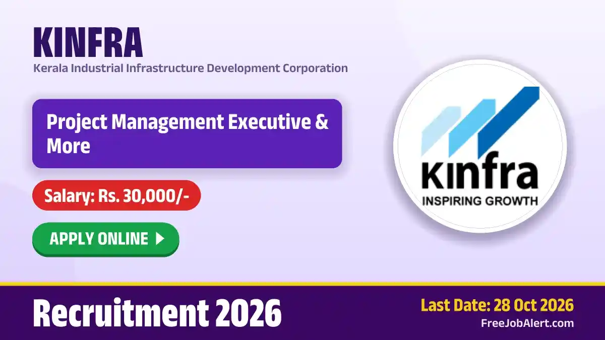 KINFRA Project Management Executive Recruitment 2026 – Apply Online