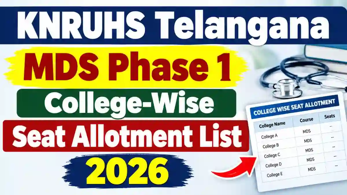 KNRUHS MDS Phase 1 College-Wise Seat Allotment List 2026 Out - Direct Link to Check Online @ knruhs.telangana.gov.in