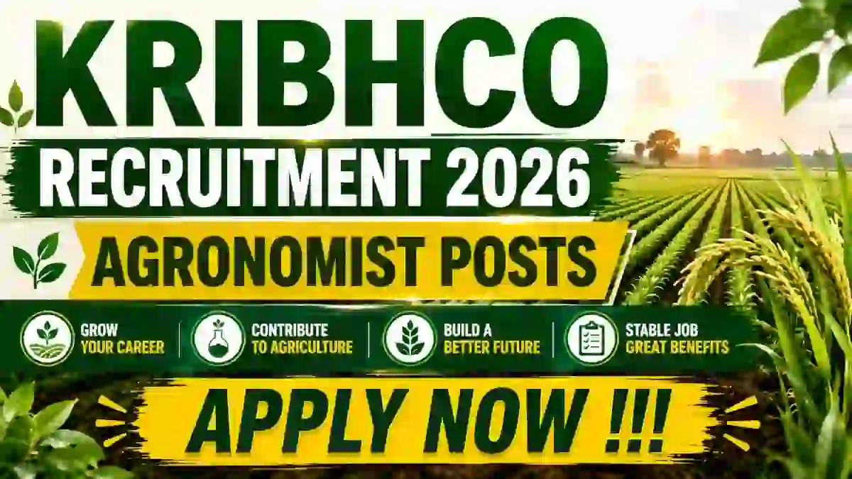 KRIBHCO Agronomist Recruitment 2026 - Apply Online