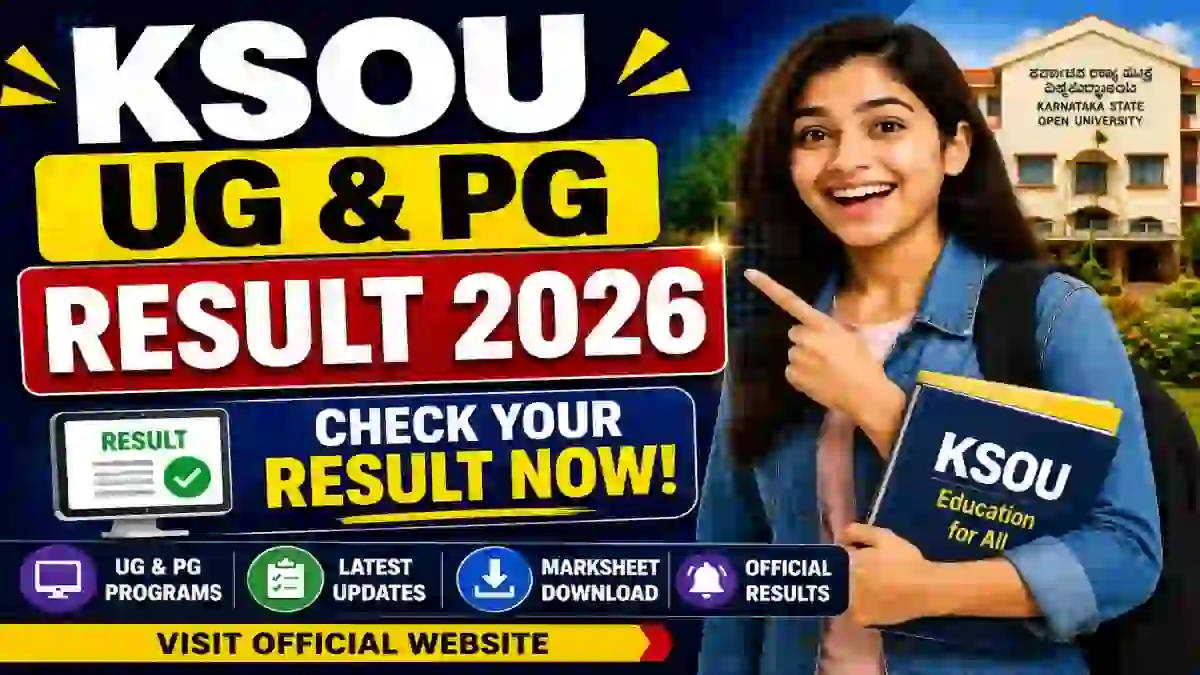 KSOU Result 2026 Out - Check BCA, B.Com & M.Sc Results Online at ksouportal.com