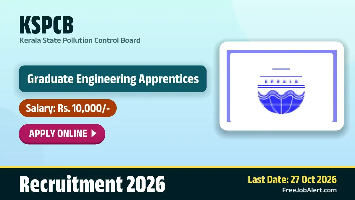 KSPCB Graduate Engineering Apprentices Recruitment 2026 – Apply Online for 10 Posts