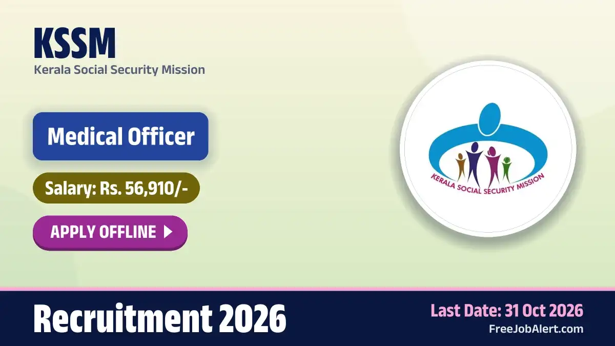 KSSM Medical Officer Recruitment 2026 – Apply Offline