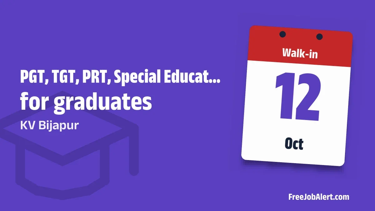 KV Bijapur Recruitment 2026 – Walk-in for PGT, TGT and More Posts