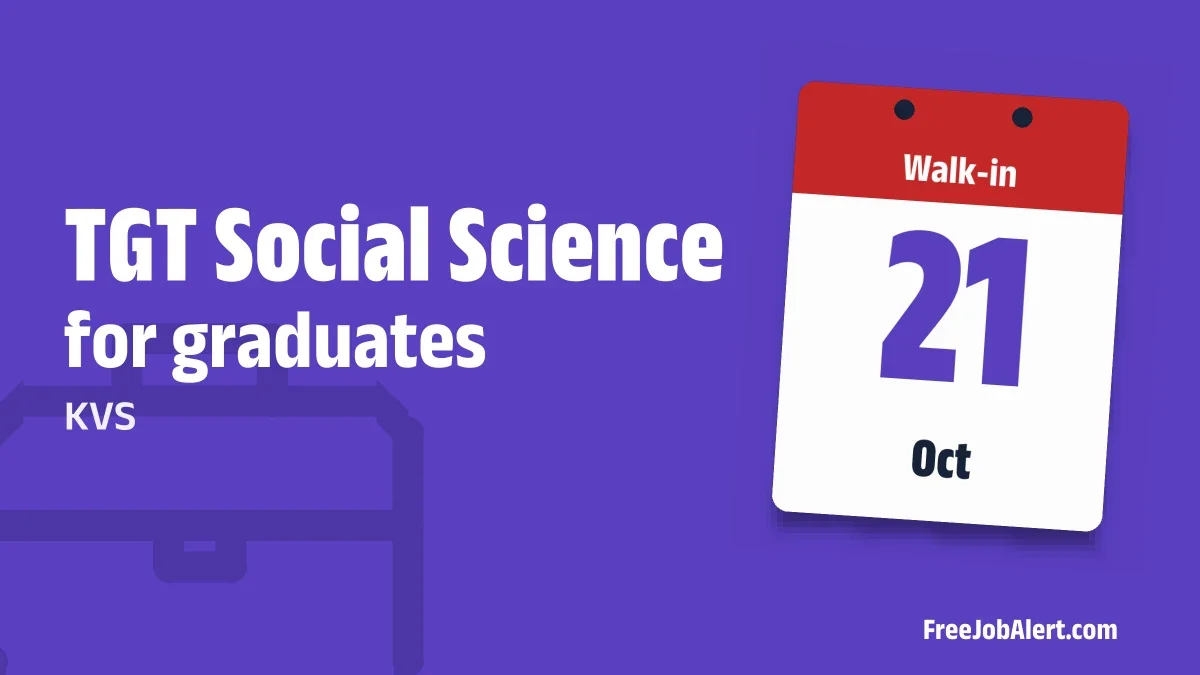 KVS TGT Social Science Recruitment 2026 – Walk-in