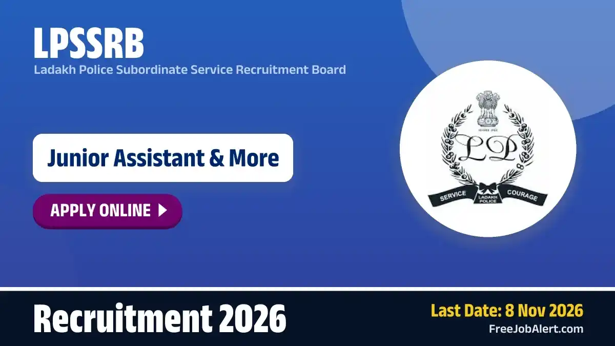 LPSSRB Recruitment 2026 – Apply Online for 12 Junior Assistant, Computer Assistant and More Posts