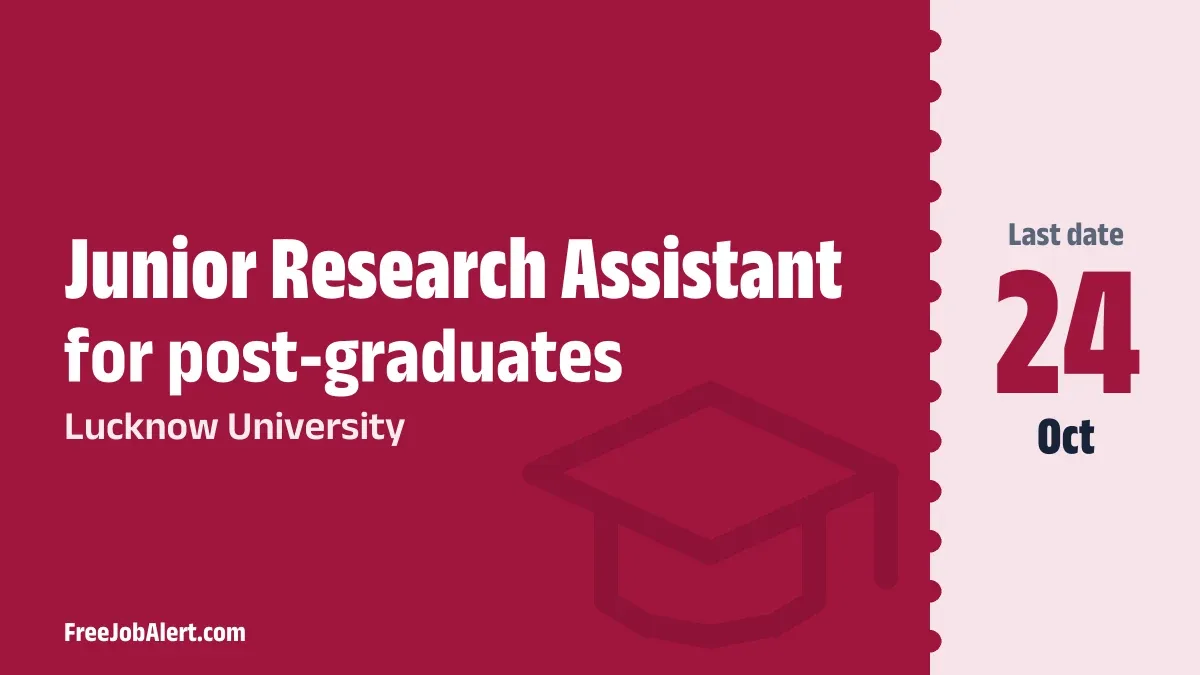 Lucknow University Junior Research Assistant Recruitment 2026 – Apply Online