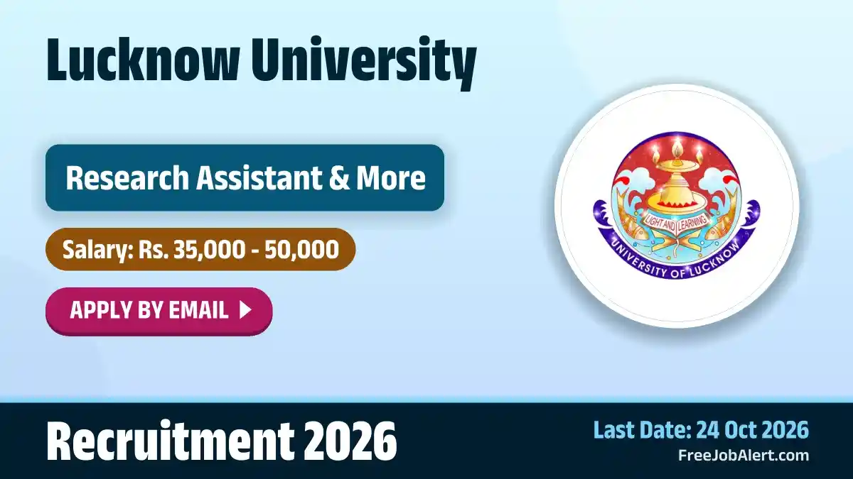 Lucknow University Recruitment 2026 – Apply Online for 24 Research Assistant, Young Professional Posts Lucknow University Recruitment 2026 – Apply Online for 24 Research Assistant, Young Professional Posts