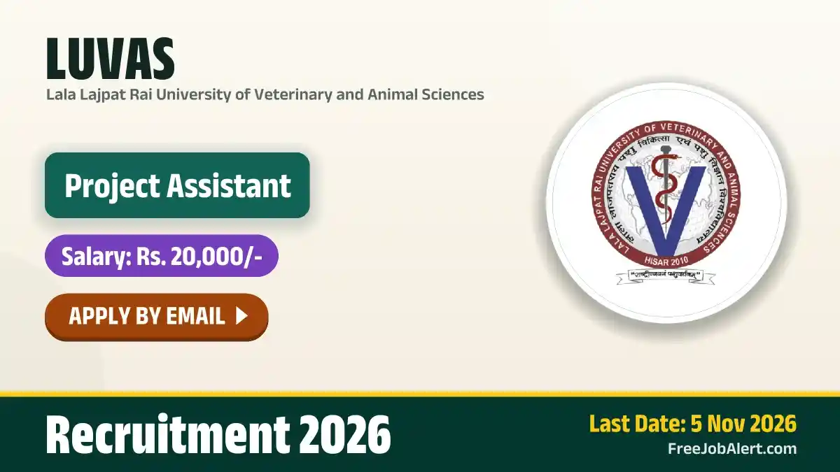 LUVAS Project Assistant Recruitment 2026 – Apply Online